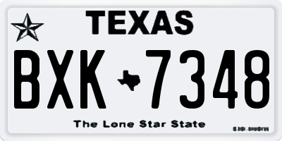 TX license plate BXK7348