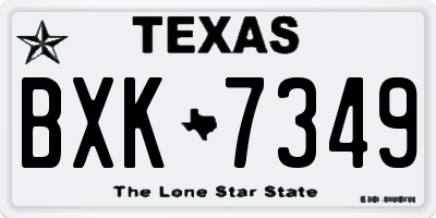 TX license plate BXK7349