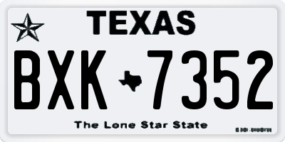 TX license plate BXK7352