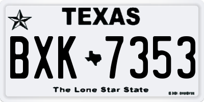 TX license plate BXK7353