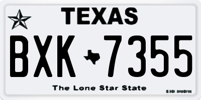 TX license plate BXK7355