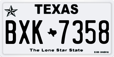 TX license plate BXK7358