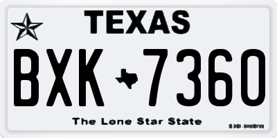 TX license plate BXK7360