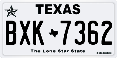 TX license plate BXK7362