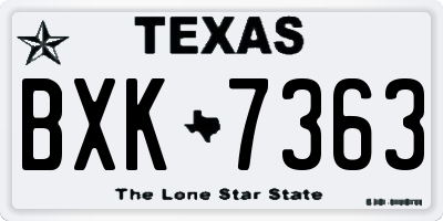 TX license plate BXK7363
