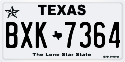 TX license plate BXK7364