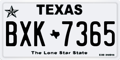 TX license plate BXK7365