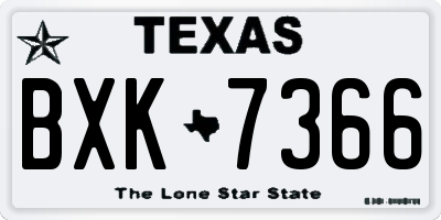 TX license plate BXK7366