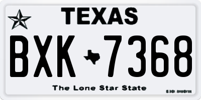 TX license plate BXK7368
