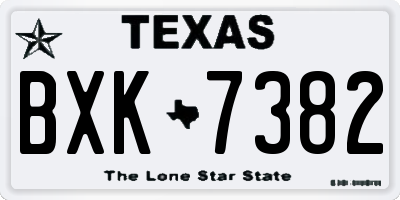 TX license plate BXK7382