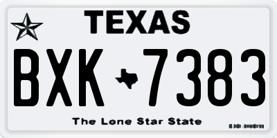 TX license plate BXK7383
