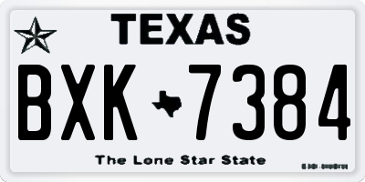 TX license plate BXK7384