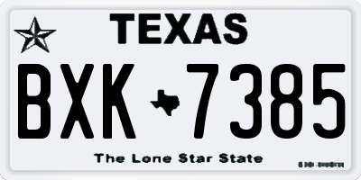 TX license plate BXK7385