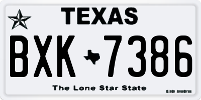 TX license plate BXK7386