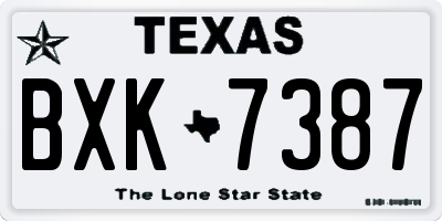 TX license plate BXK7387