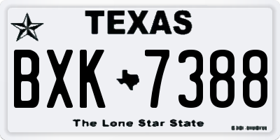 TX license plate BXK7388