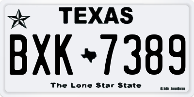 TX license plate BXK7389