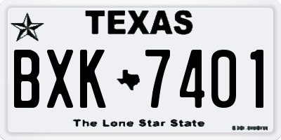 TX license plate BXK7401
