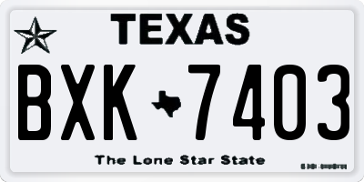 TX license plate BXK7403