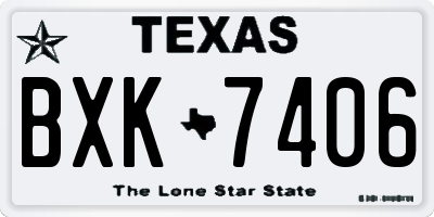 TX license plate BXK7406