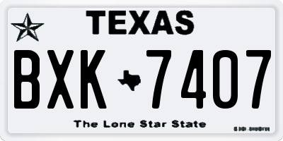 TX license plate BXK7407