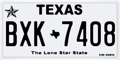 TX license plate BXK7408