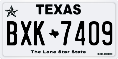 TX license plate BXK7409
