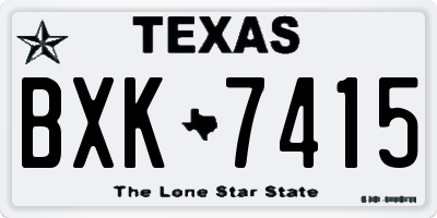 TX license plate BXK7415