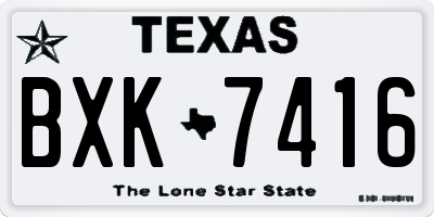 TX license plate BXK7416