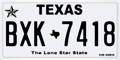 TX license plate BXK7418