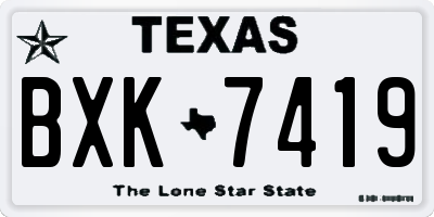 TX license plate BXK7419