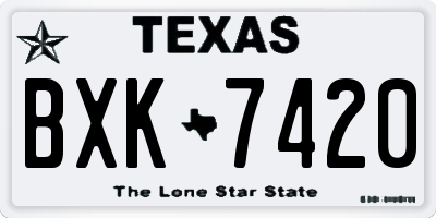 TX license plate BXK7420