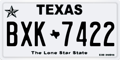 TX license plate BXK7422