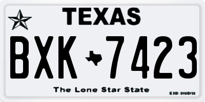 TX license plate BXK7423