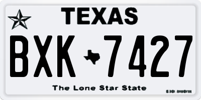 TX license plate BXK7427