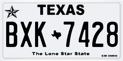TX license plate BXK7428