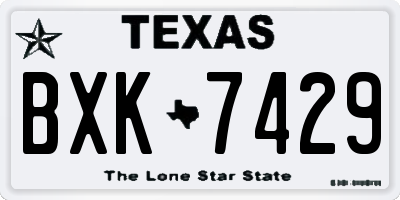 TX license plate BXK7429