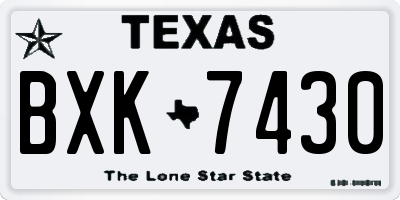 TX license plate BXK7430