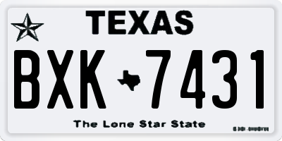 TX license plate BXK7431