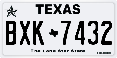 TX license plate BXK7432