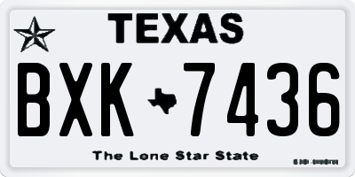 TX license plate BXK7436