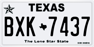 TX license plate BXK7437
