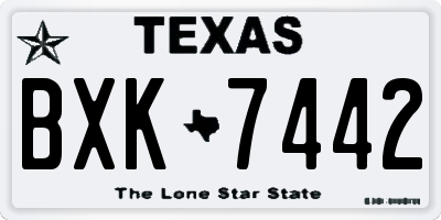 TX license plate BXK7442
