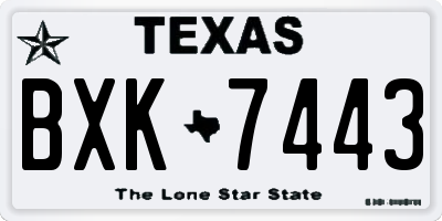 TX license plate BXK7443