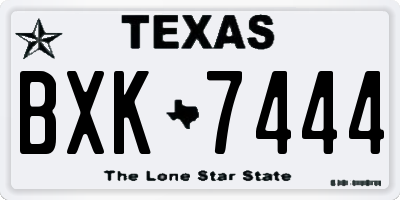 TX license plate BXK7444