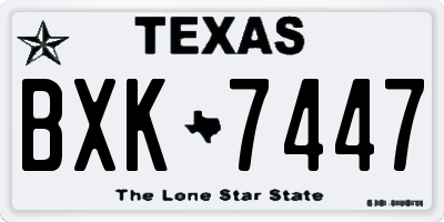 TX license plate BXK7447