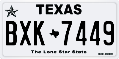 TX license plate BXK7449