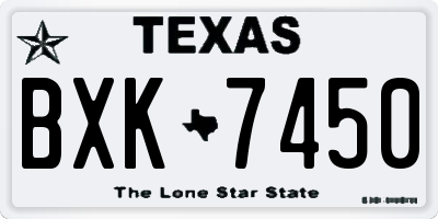 TX license plate BXK7450