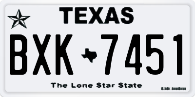TX license plate BXK7451