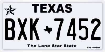 TX license plate BXK7452